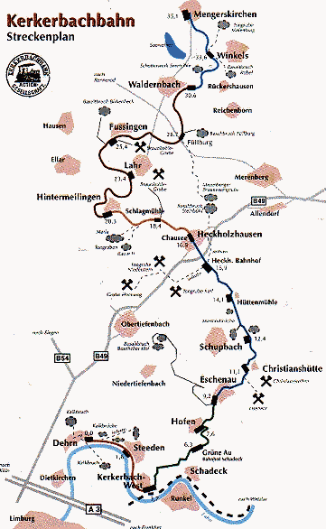 Streckenplan der Kerkerbachbahn